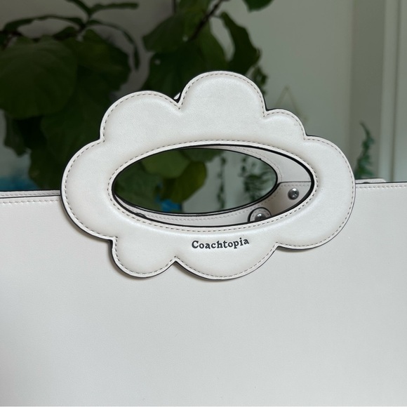 COACH Cloud Handle Tote In Coachtopia Leather CT383 Ivory Crossbody Shoulder Bag - Picture 12 of 16